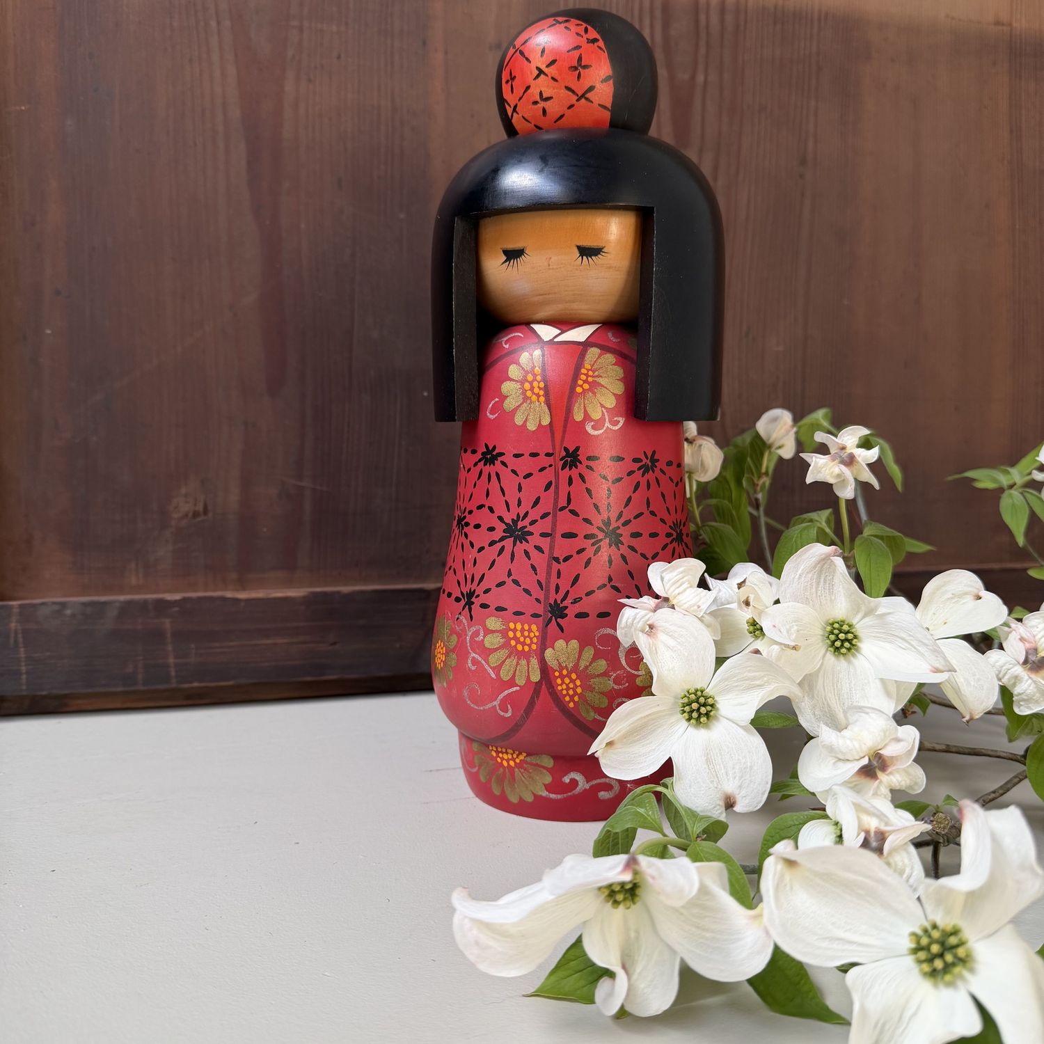 Vintage Sōsaku Kokeshi door Kazuo Takamizawa, 1980s