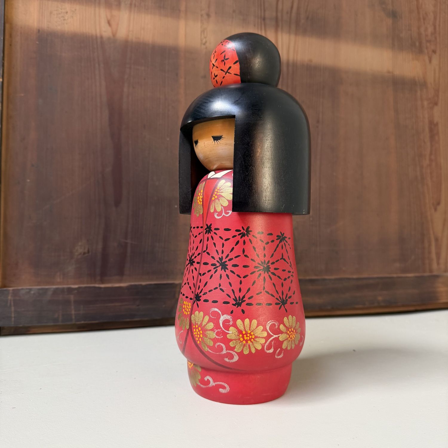 Vintage Sōsaku Kokeshi door Kazuo Takamizawa, 1980s