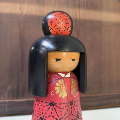 Vintage Sōsaku Kokeshi door Kazuo Takamizawa, 1980s