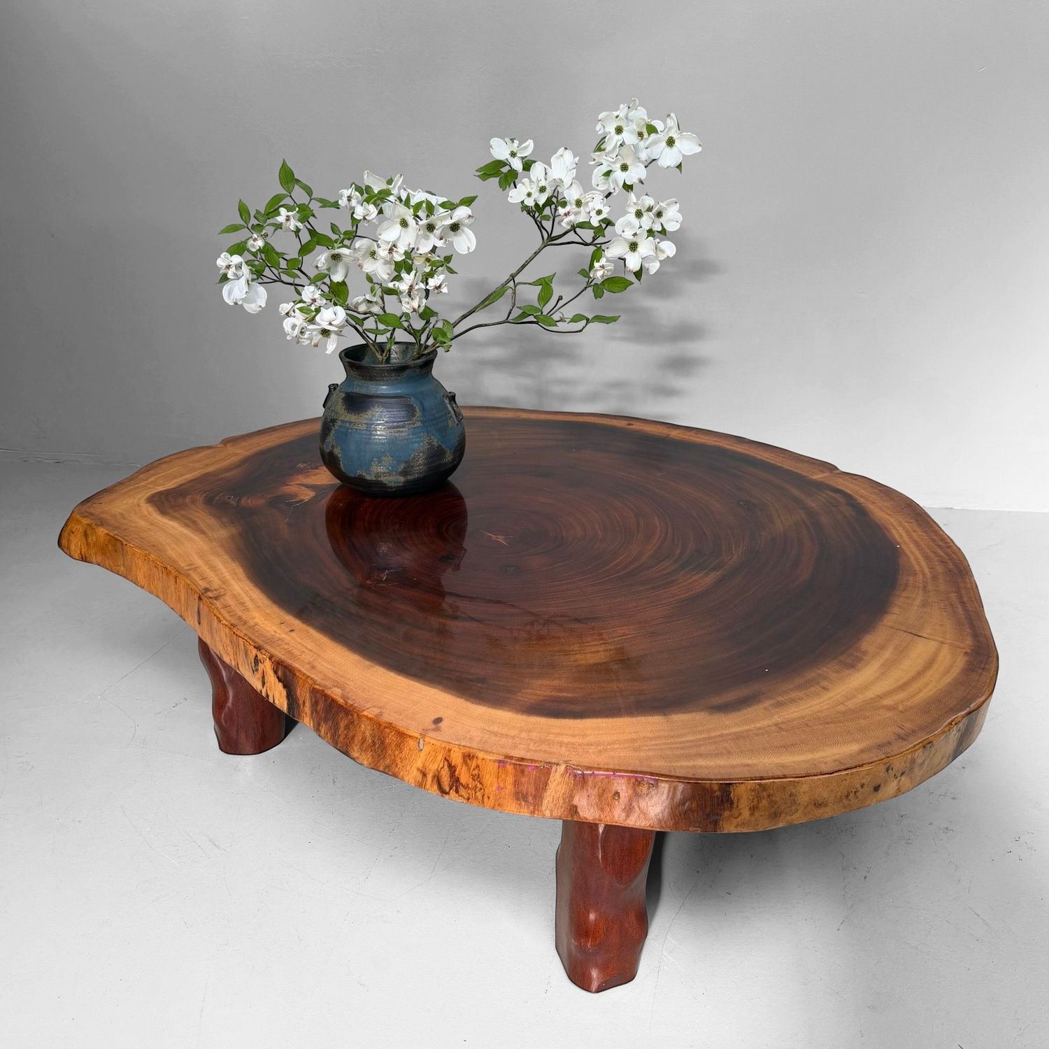 Organische Japanse Boomstamtafel, Keyaki, 1960–1970