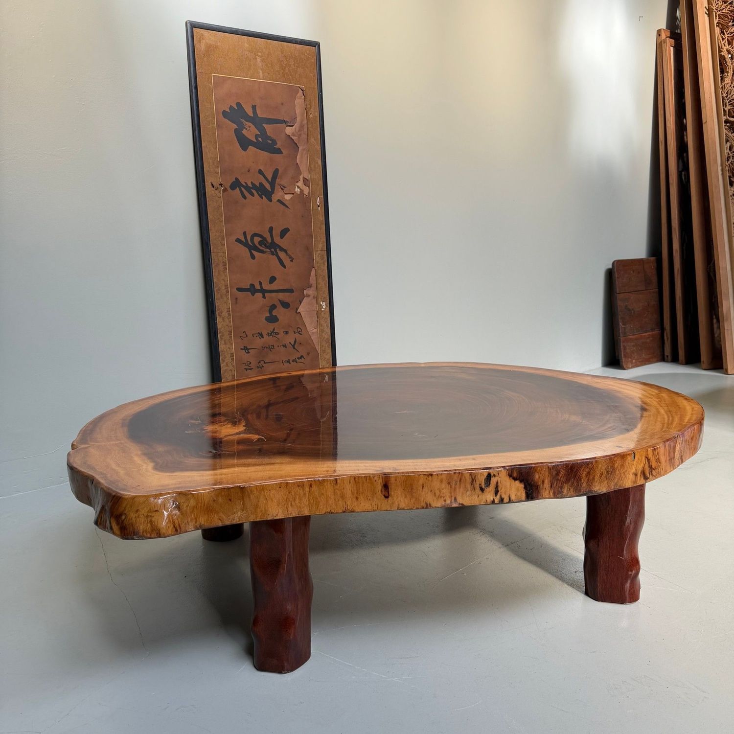 Organische Japanse Boomstamtafel, Keyaki, 1960–1970
