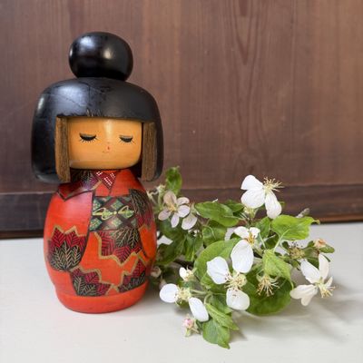 Vintage Gunma Kokeshi door Miyama Keiji, 1970s