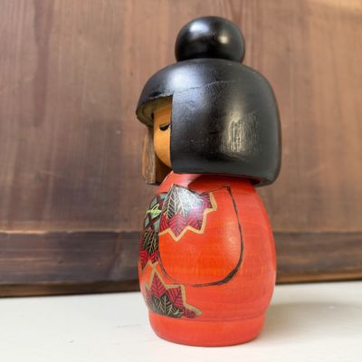 Vintage Gunma Kokeshi door Miyama Keiji, 1970s