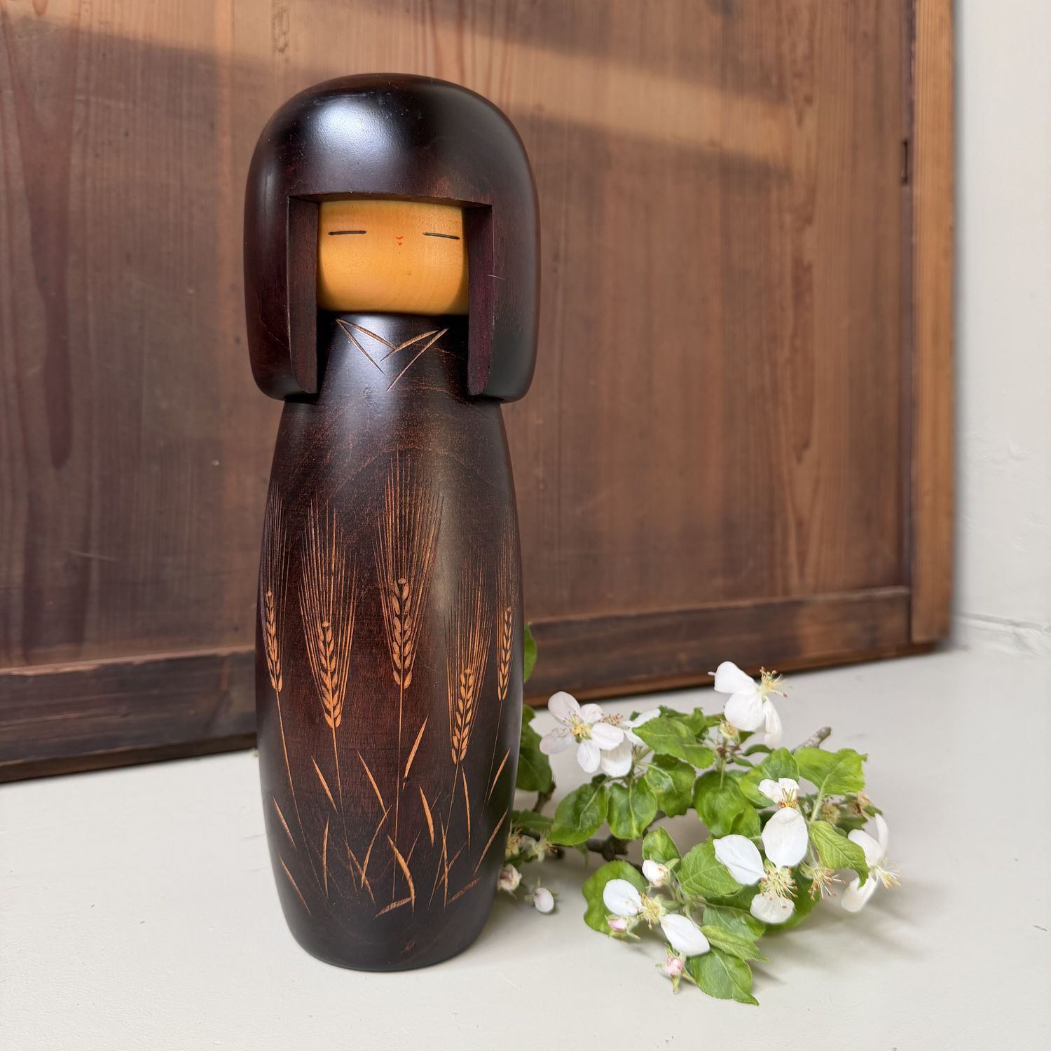 Vintage Usaburo Kokeshi “Bakushū” by Okamoto Usaburo, 1970s