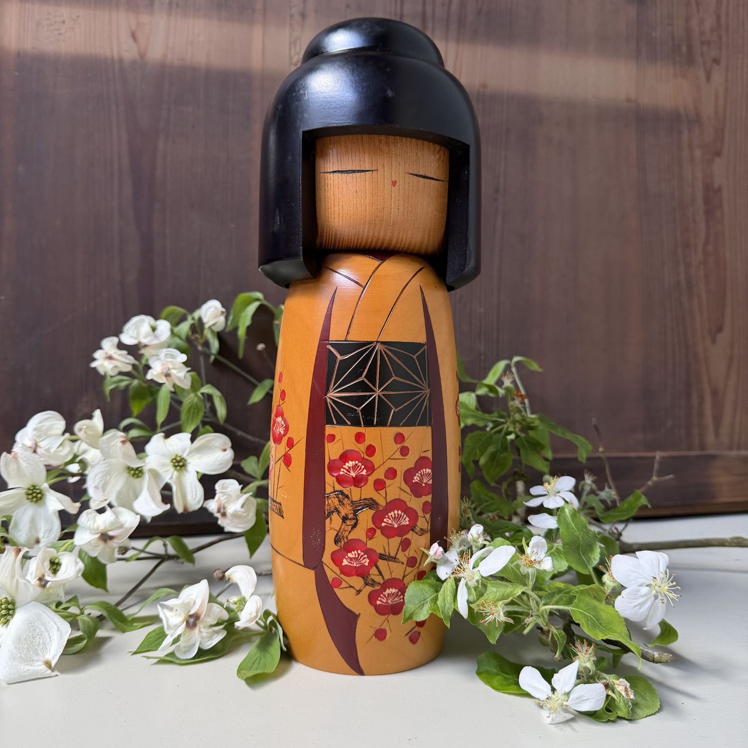 Vintage Sōsaku Kokeshi door Sato Suigai, 1970s