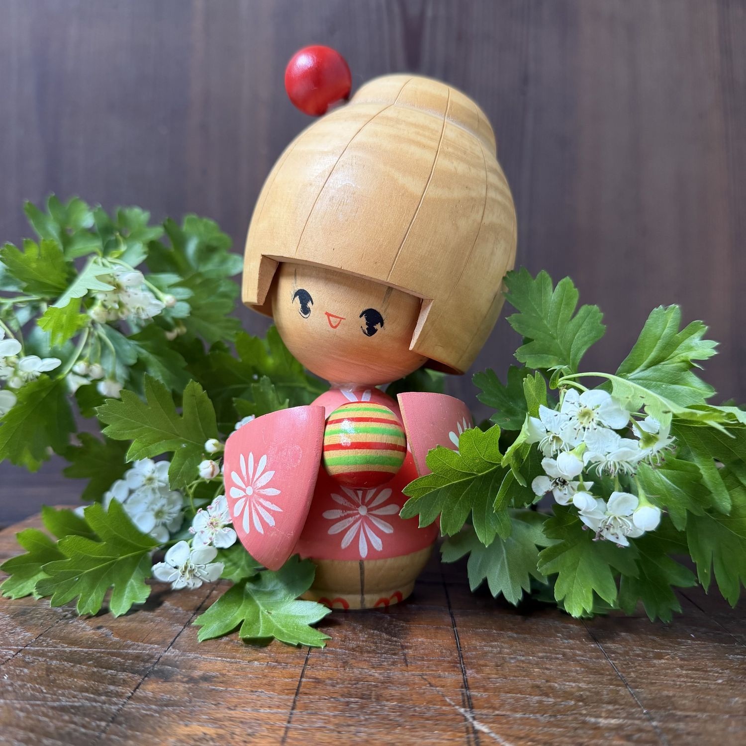 Vintage Sōsaku Kokeshi door Ishida Waichi, 1980s
