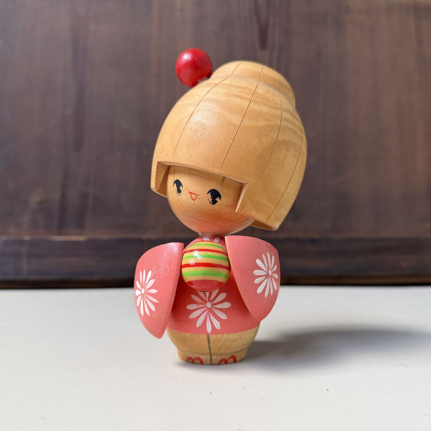 Vintage Sōsaku Kokeshi door Ishida Waichi, 1980s