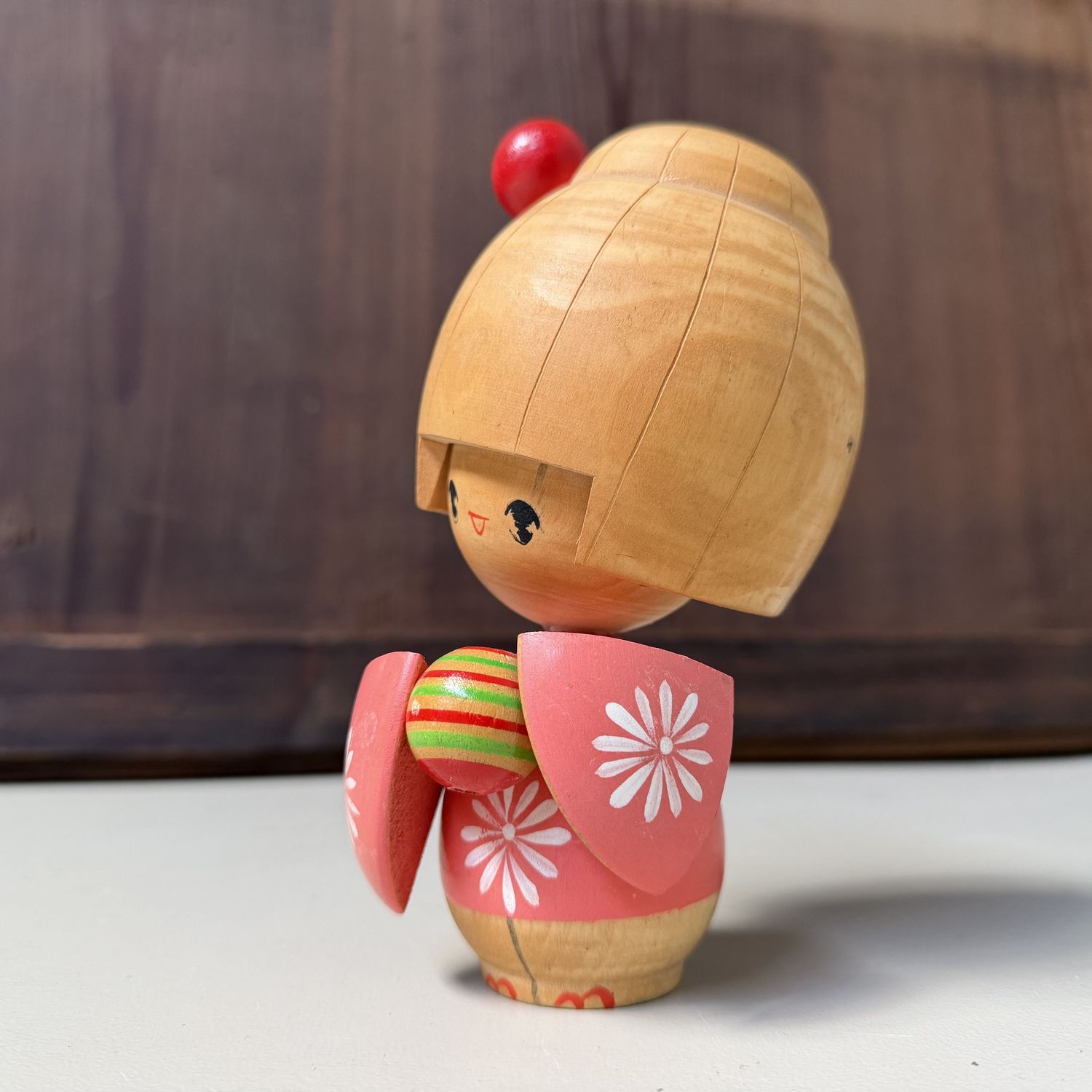Vintage Sōsaku Kokeshi door Ishida Waichi, 1980s