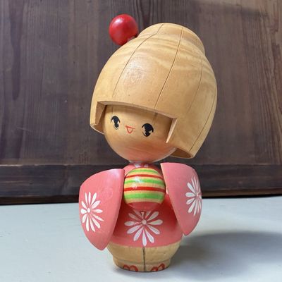 Vintage Sōsaku Kokeshi by Ishida Waichi, 1980s