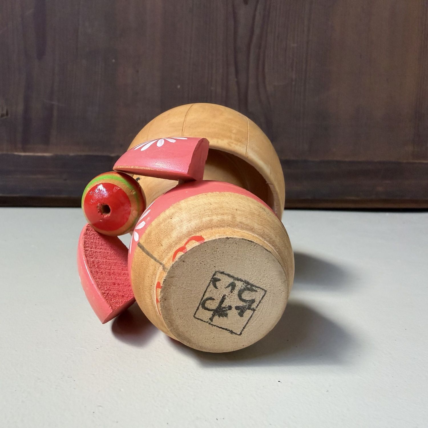 Vintage Sōsaku Kokeshi door Ishida Waichi, 1980s