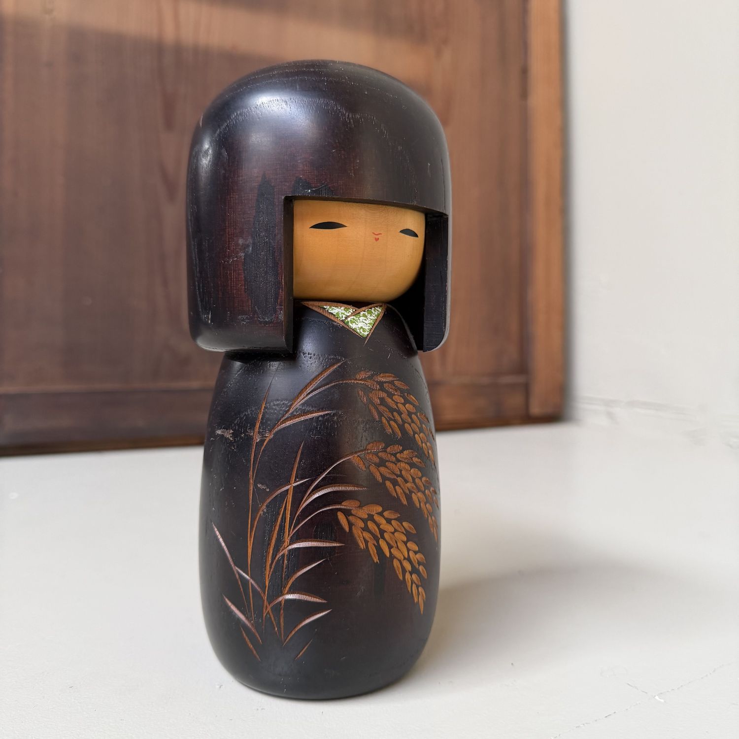 Vintage Kokeshi “Bakushū” door Okamoto Usaburo, 1970s