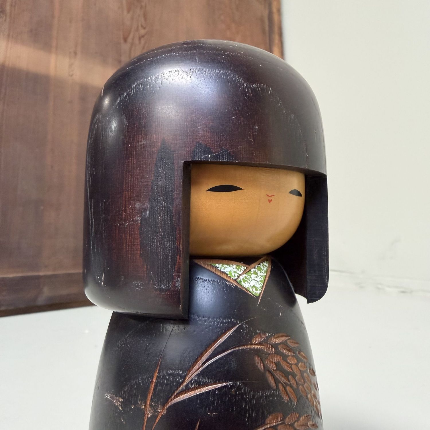 Vintage Kokeshi “Bakushū” door Okamoto Usaburo, 1970s