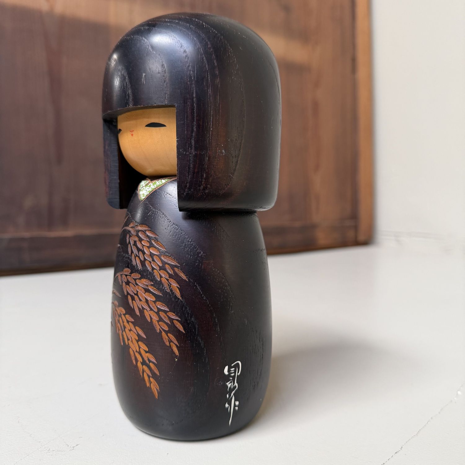 Vintage Kokeshi “Bakushū” door Okamoto Usaburo, 1970s