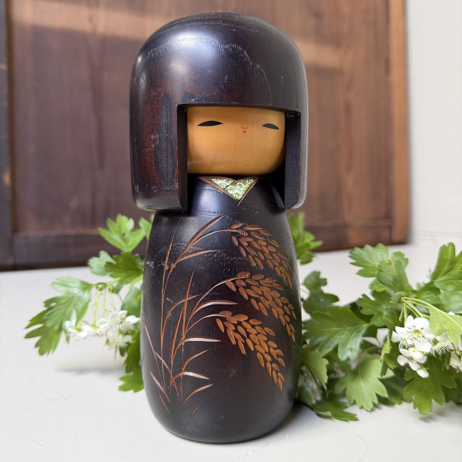 Vintage Kokeshi “Bakushū” door Okamoto Usaburo, 1970s
