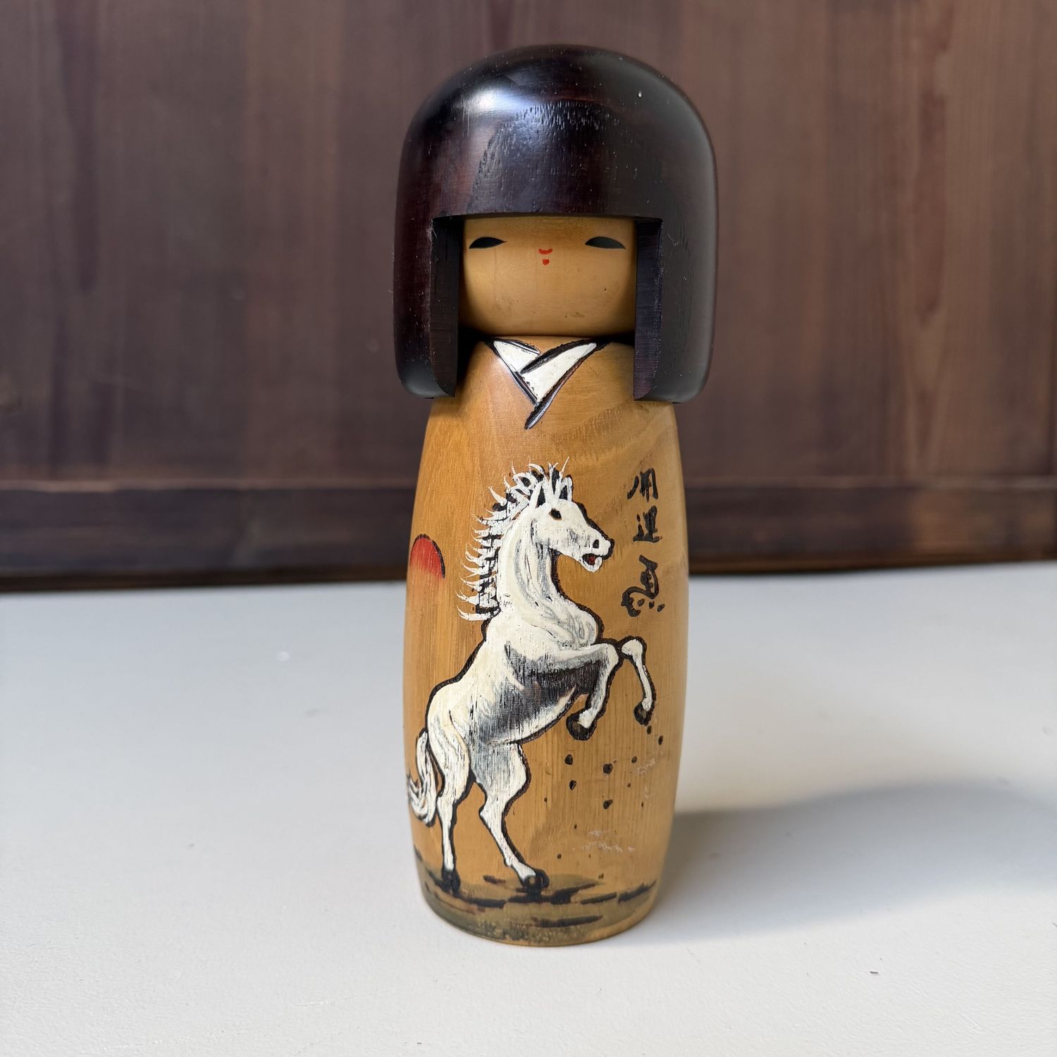 Vintage Kokeshi “Kaiun Uma” door Okamoto Usaburo, 1970s Vintage Kokeshi “Kaiun Uma” door Okamoto Usaburo, 1970s