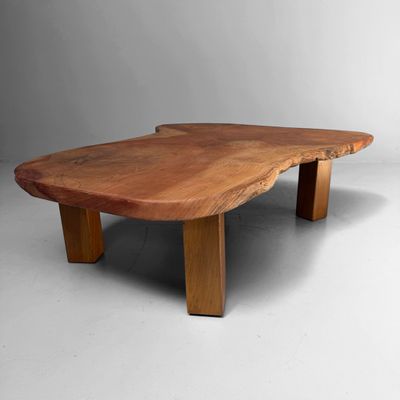Organische Japanse Lage Keyaki Boomstamtafel, 1960s