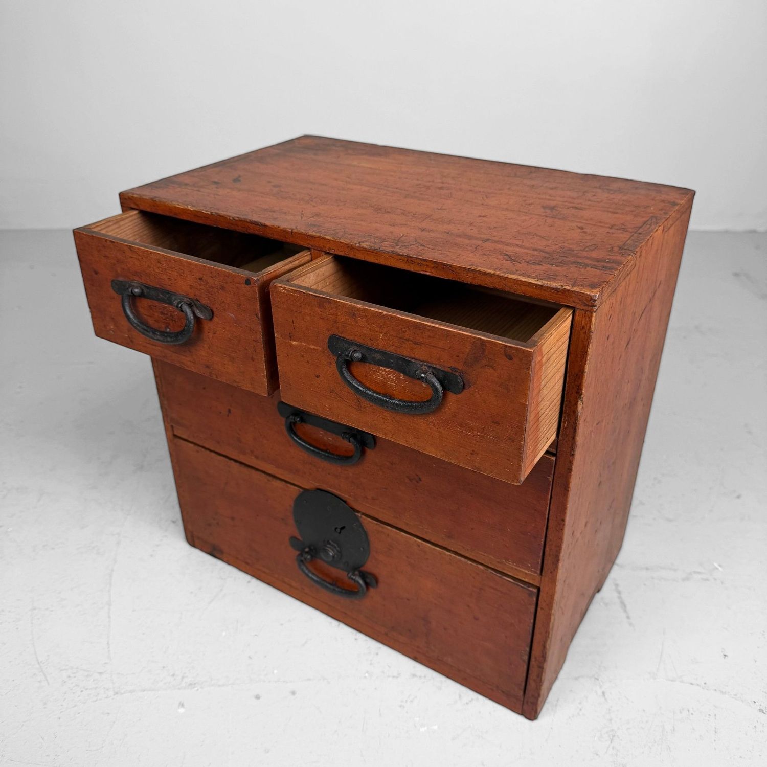Stylish Japanese Four-Drawer Cabinet, 1930s