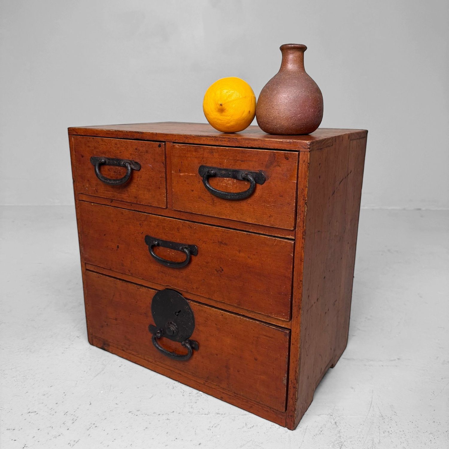 Stylish Japanese Four-Drawer Cabinet, 1930s