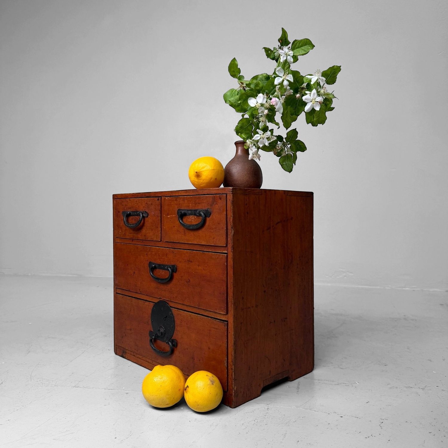 Stylish Japanese Four-Drawer Cabinet, 1930s