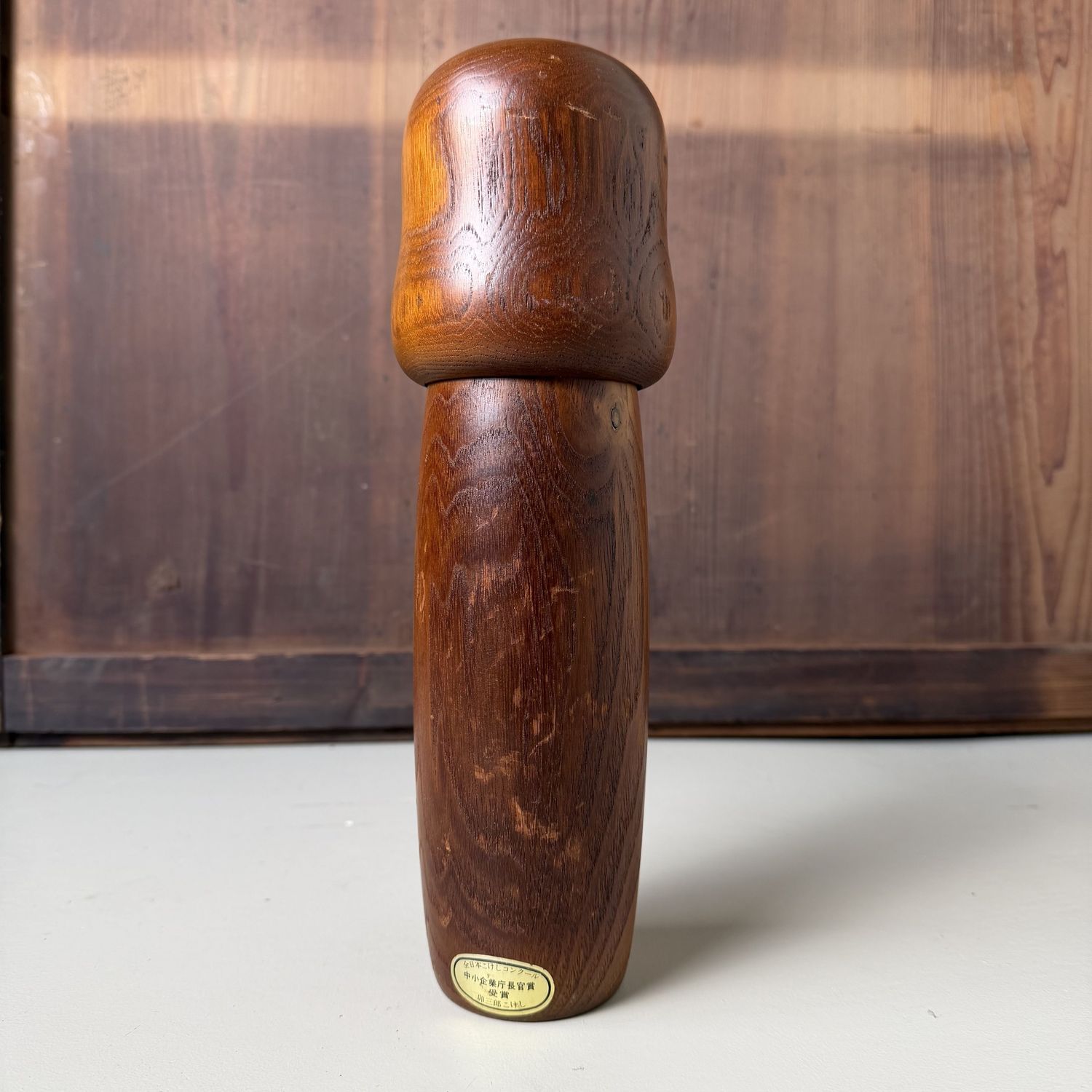 Vintage Usaburo Kokeshi with Ume Blossom, 1970–1980 Vintage Usaburo Kokeshi with Ume Blossom, 1970–1980