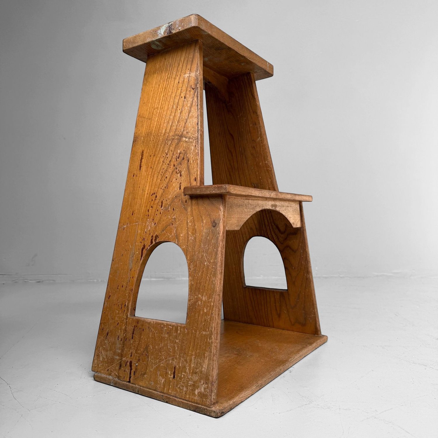 Vintage Japanese Wooden Fumidai Step Stool, 1950–1960