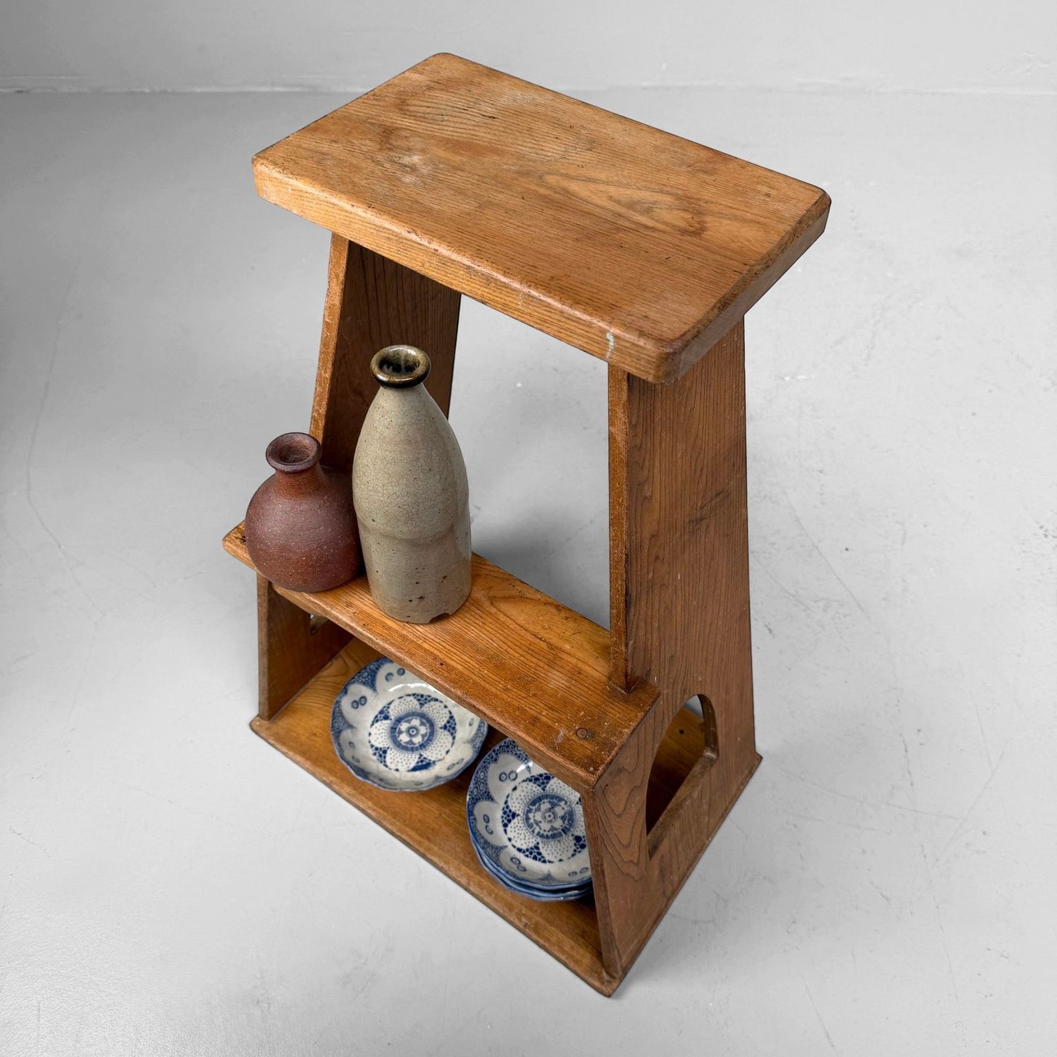 Vintage Japanese Wooden Fumidai Step Stool, 1950–1960