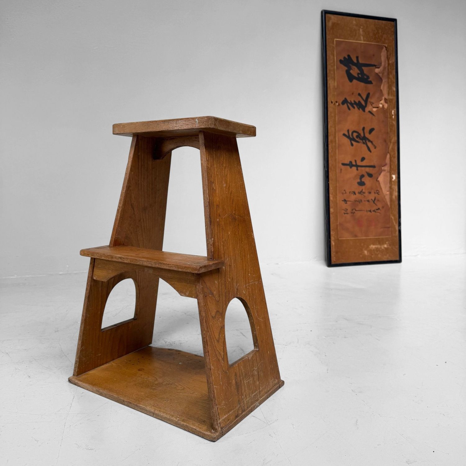 Vintage Japanese Wooden Fumidai Step Stool, 1950–1960