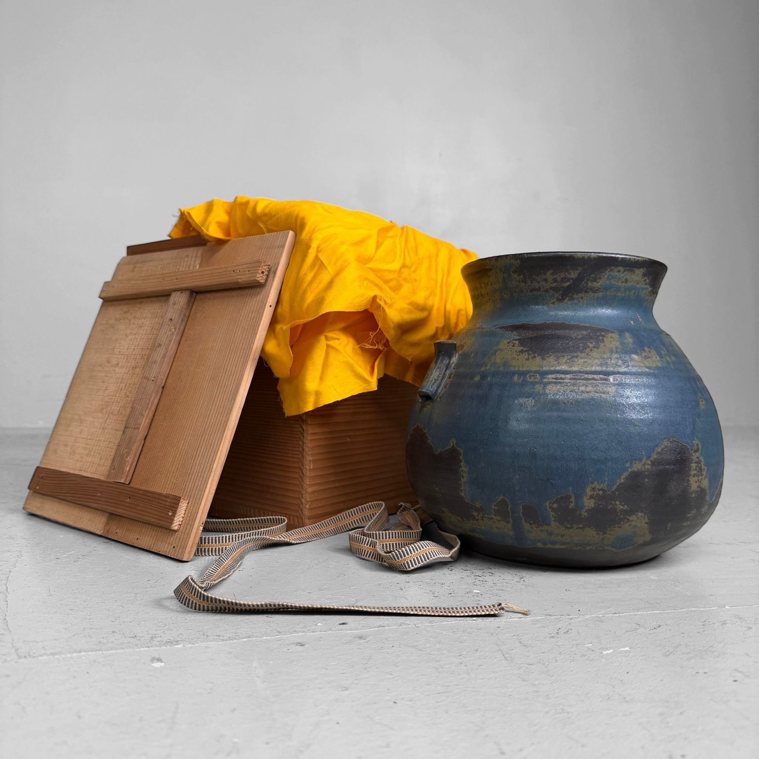 Vintage Japanese Seto Ceramic Ikebana Vase, 1960–1970