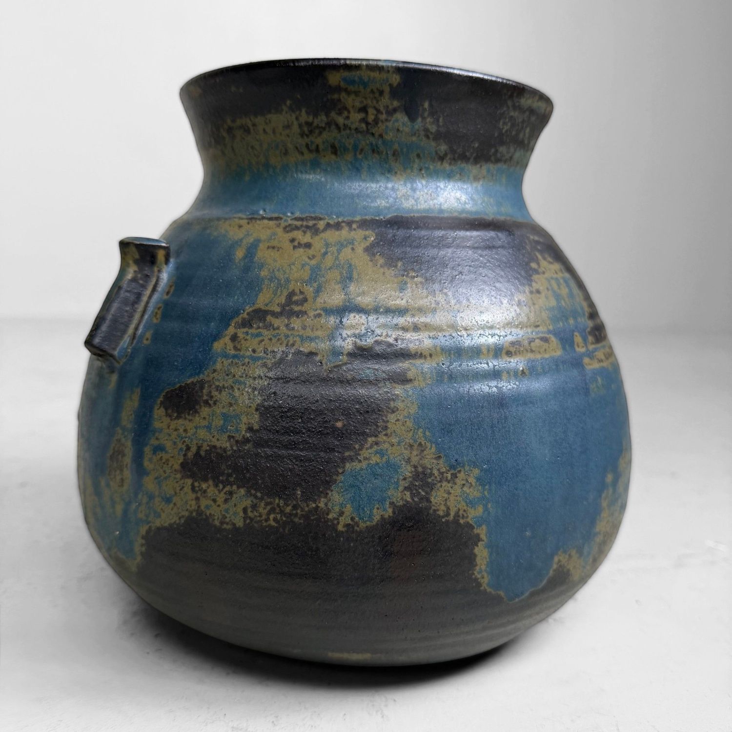 Vintage Japanese Seto Ceramic Ikebana Vase, 1960–1970