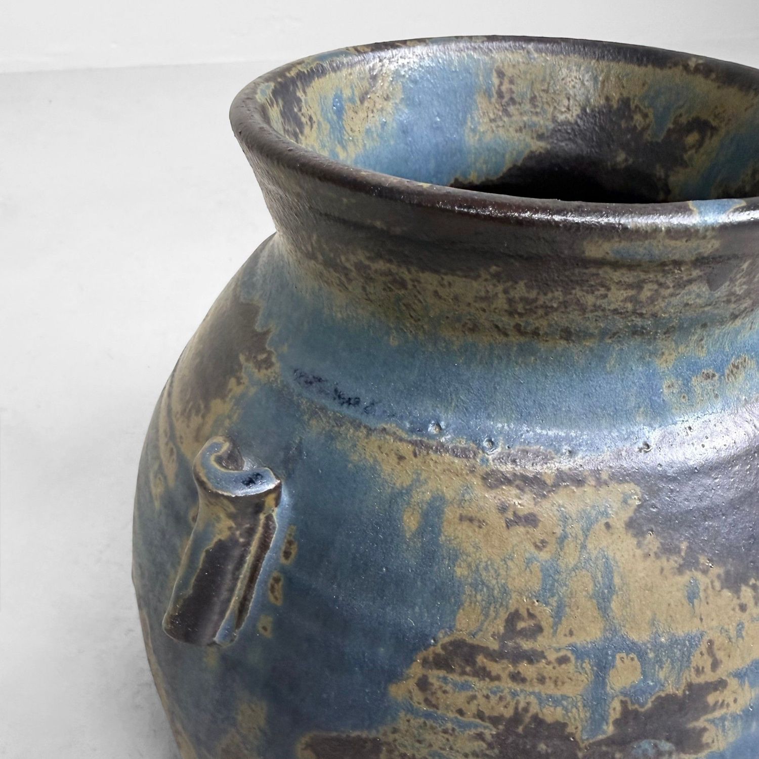 Vintage Japanese Seto Ceramic Ikebana Vase, 1960–1970