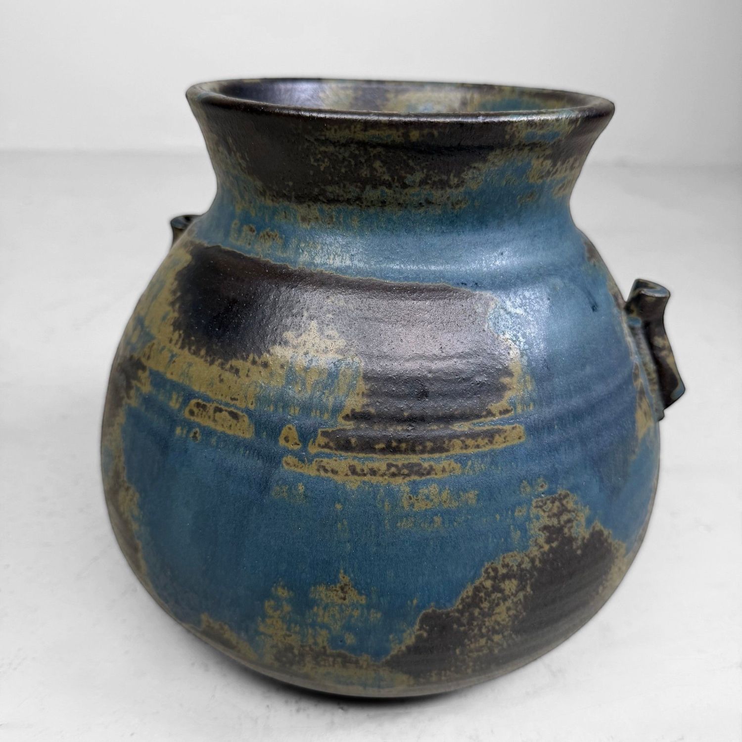 Vintage Japanese Seto Ceramic Ikebana Vase, 1960–1970