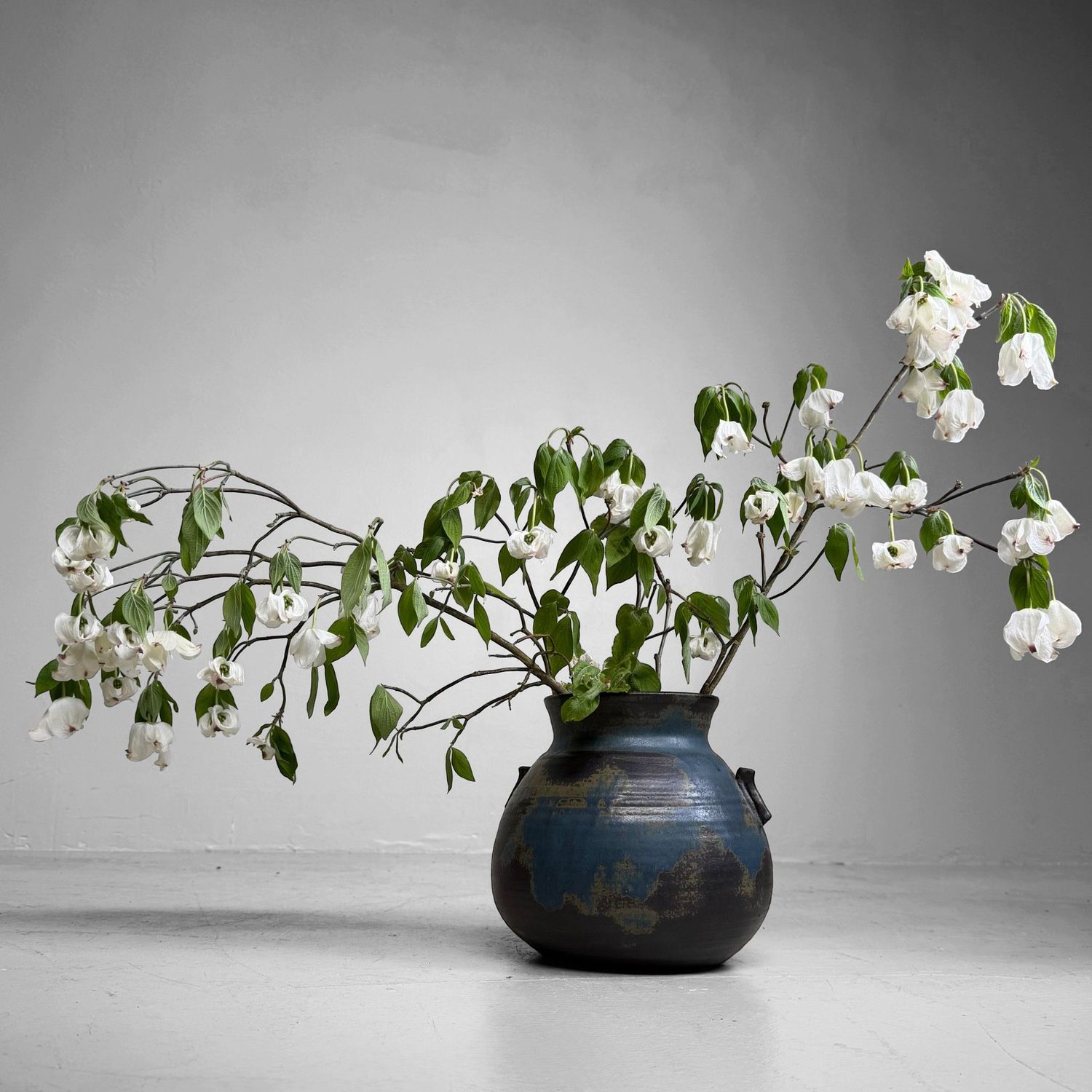 Vintage Japanese Seto Ceramic Ikebana Vase, 1960–1970