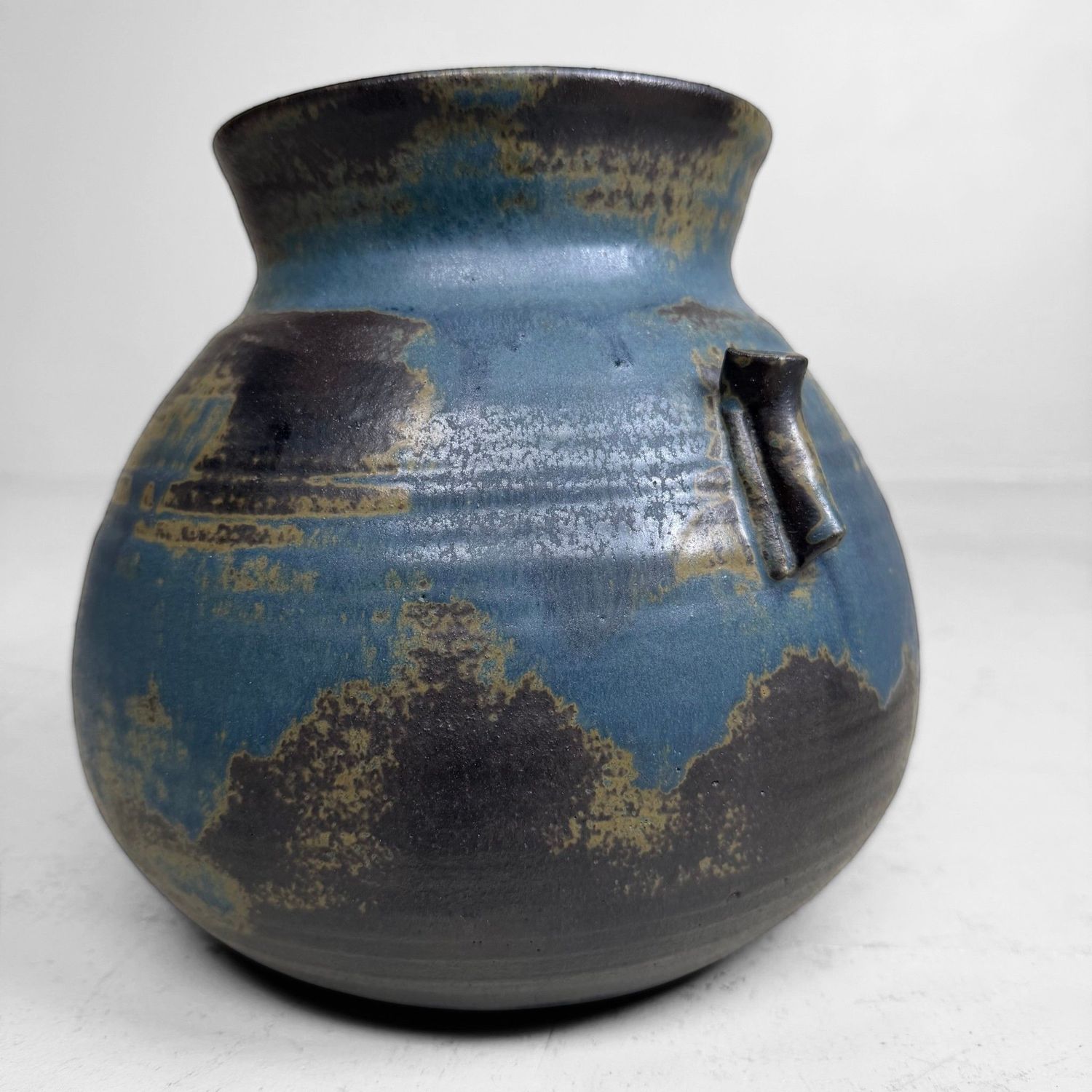 Vintage Japanese Seto Ceramic Ikebana Vase, 1960–1970