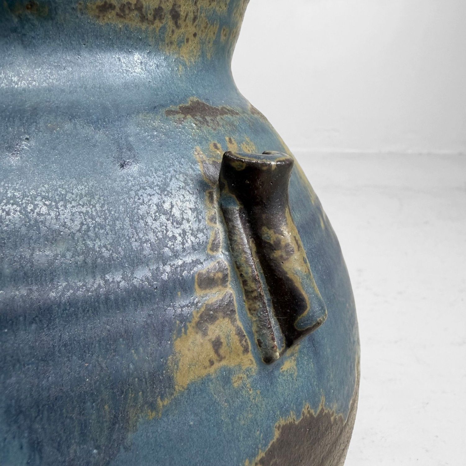 Vintage Japanese Seto Ceramic Ikebana Vase, 1960–1970
