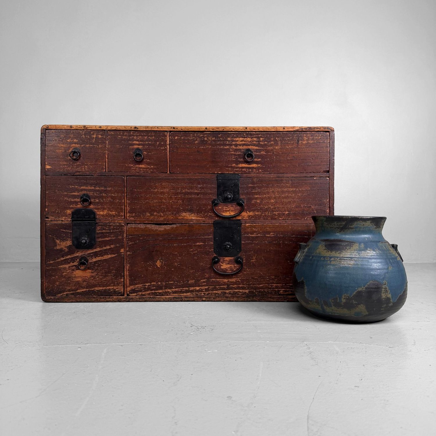 Vintage Japanese Seto Ceramic Ikebana Vase, 1960–1970