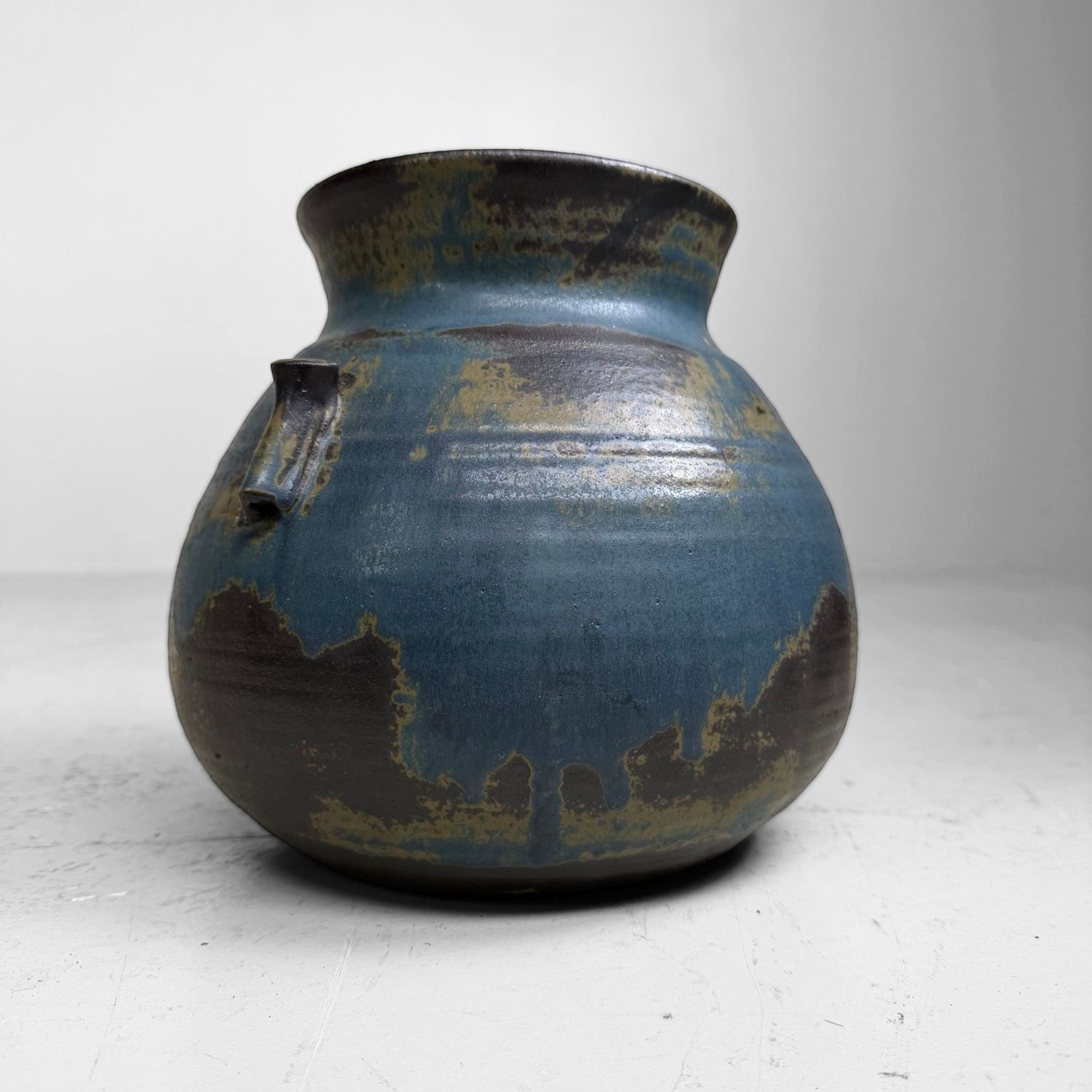 Vintage Japanese Seto Ceramic Ikebana Vase, 1960–1970