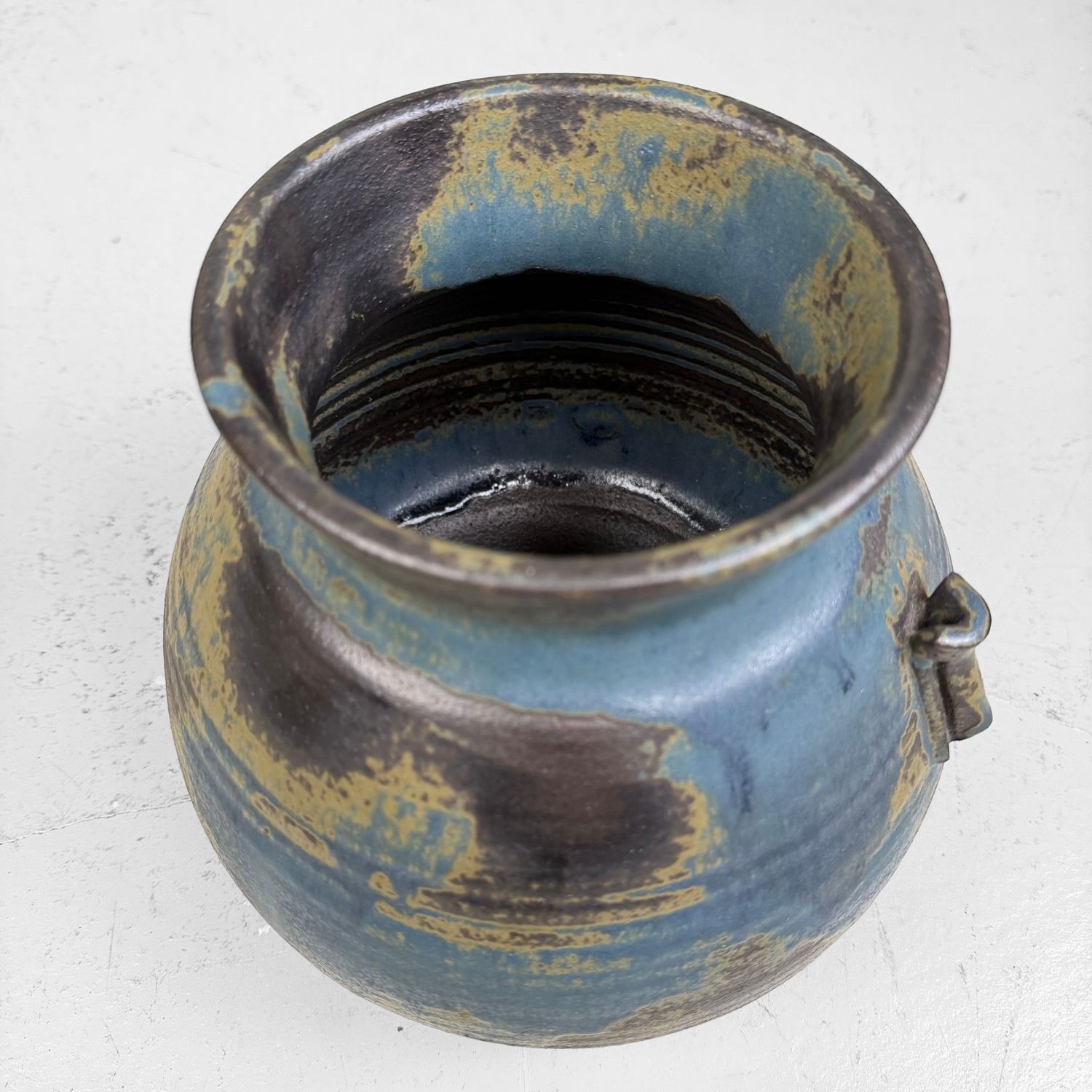 Vintage Japanese Seto Ceramic Ikebana Vase, 1960–1970