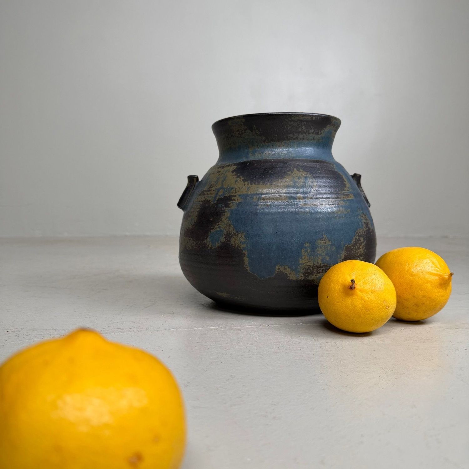 Vintage Japanese Seto Ceramic Ikebana Vase, 1960–1970