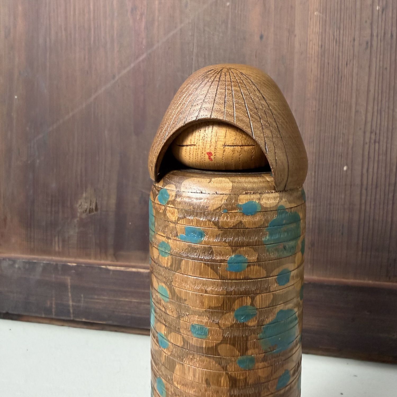 Vintage Sōsaku Kokeshi “Ikat Beauty” by Miyajima Muhitsu, 1970s