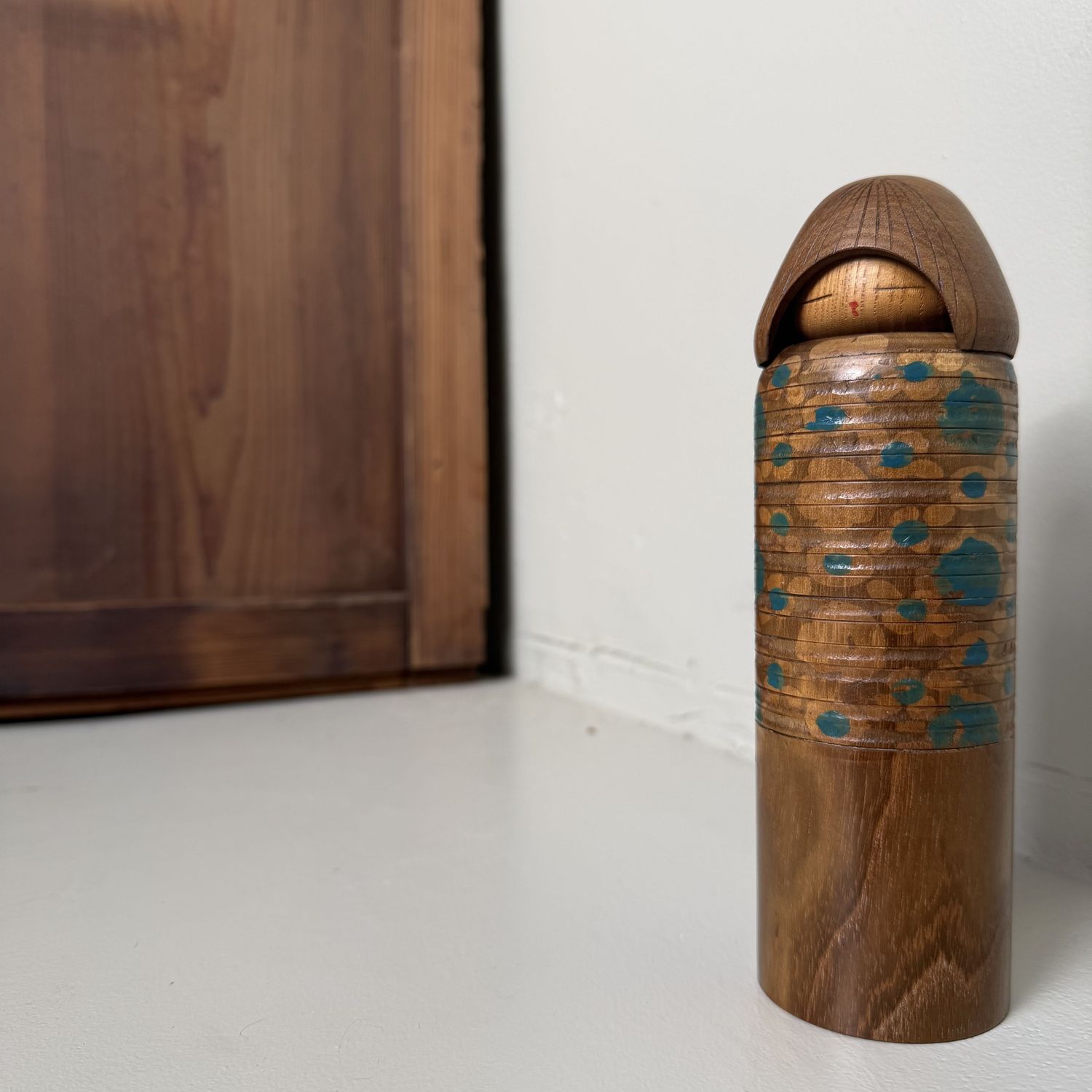 Vintage Sōsaku Kokeshi “Ikat Beauty” by Miyajima Muhitsu, 1970s