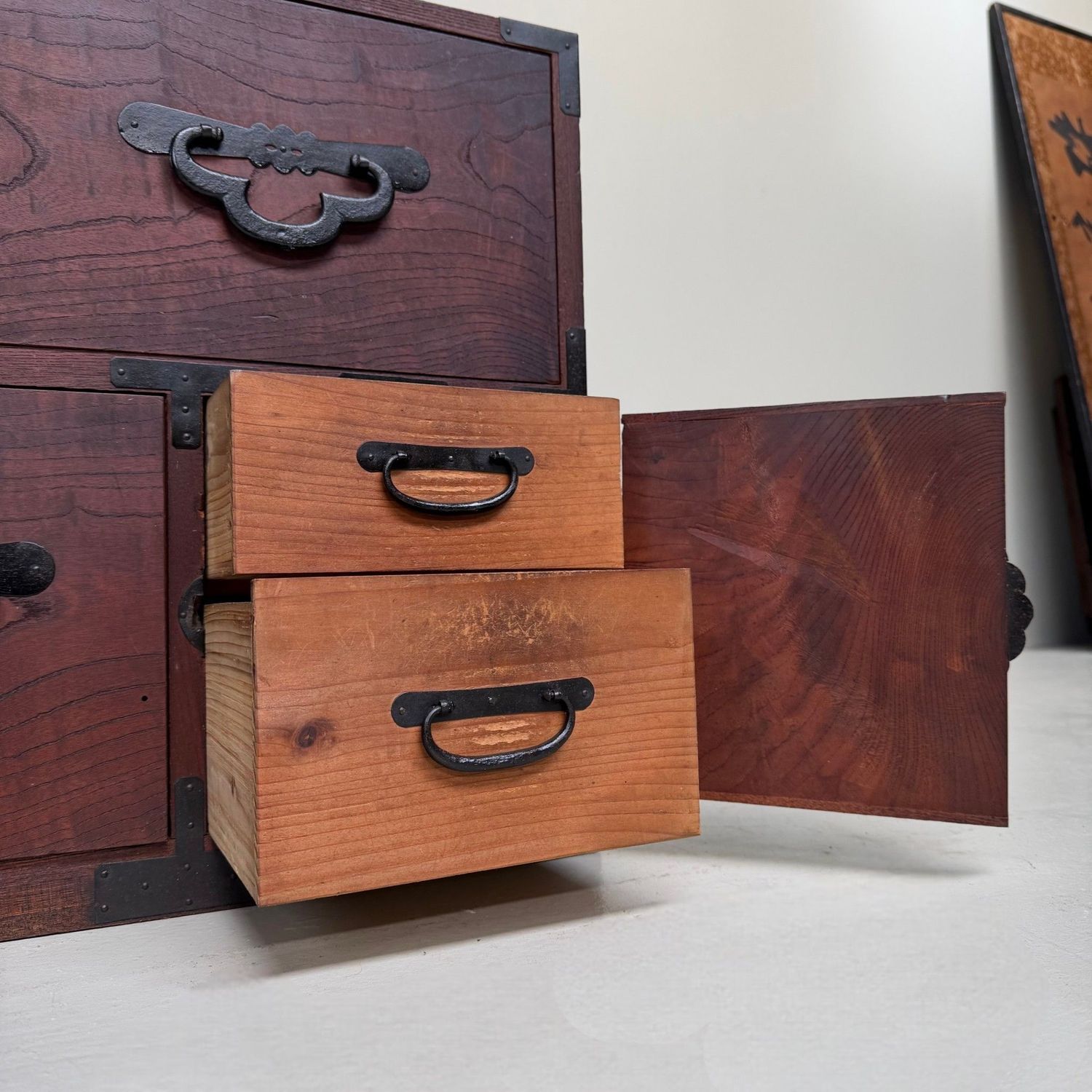 Antique Japanese Kimono Tansu / Low Display Cabinet, c. 1910