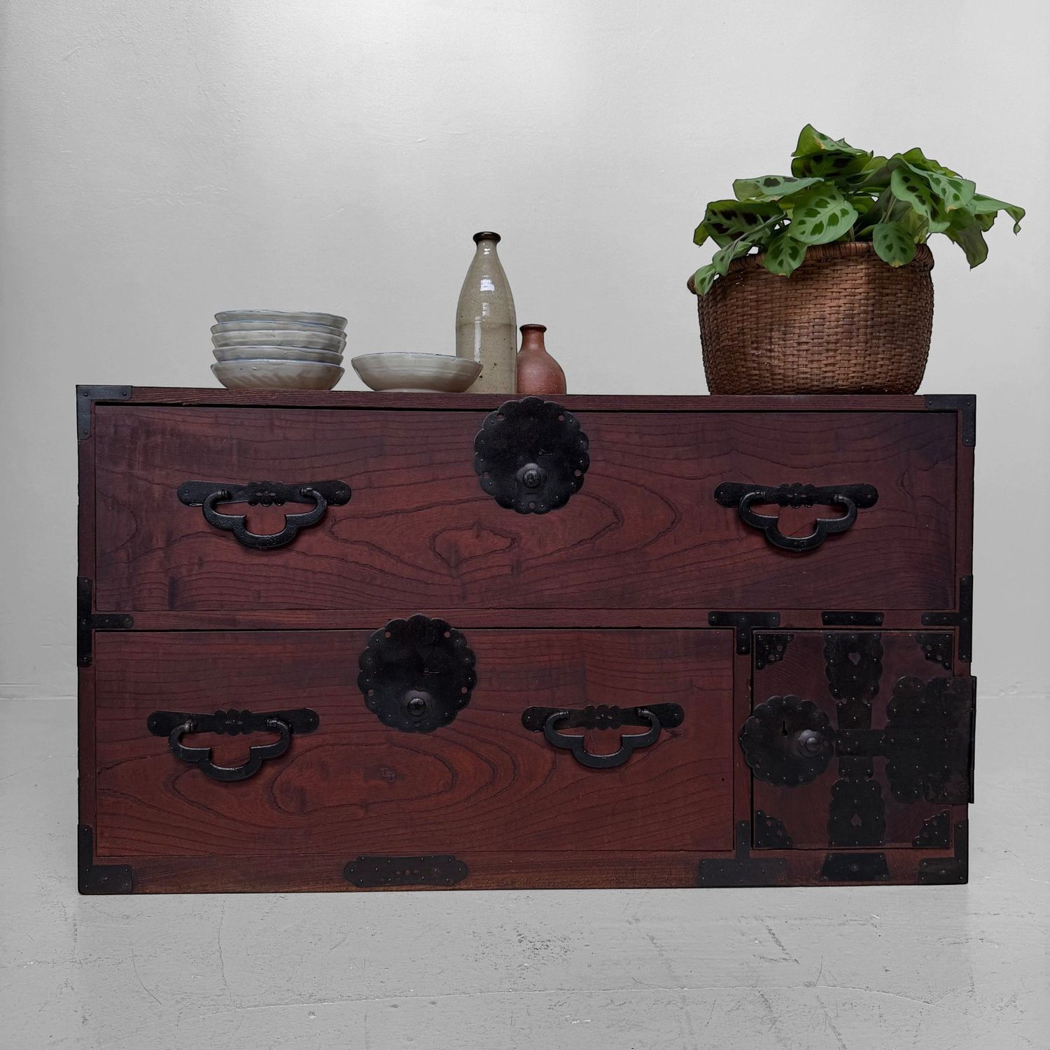 Antique Japanese Kimono Tansu / Low Display Cabinet, c. 1910
