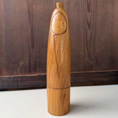 Vintage Japanse Sōsaku Kokeshi door Takanashi Hanpuushi, 1960s Vintage Japanse Sōsaku Kokeshi door Takanashi Hanpuushi, 1960s