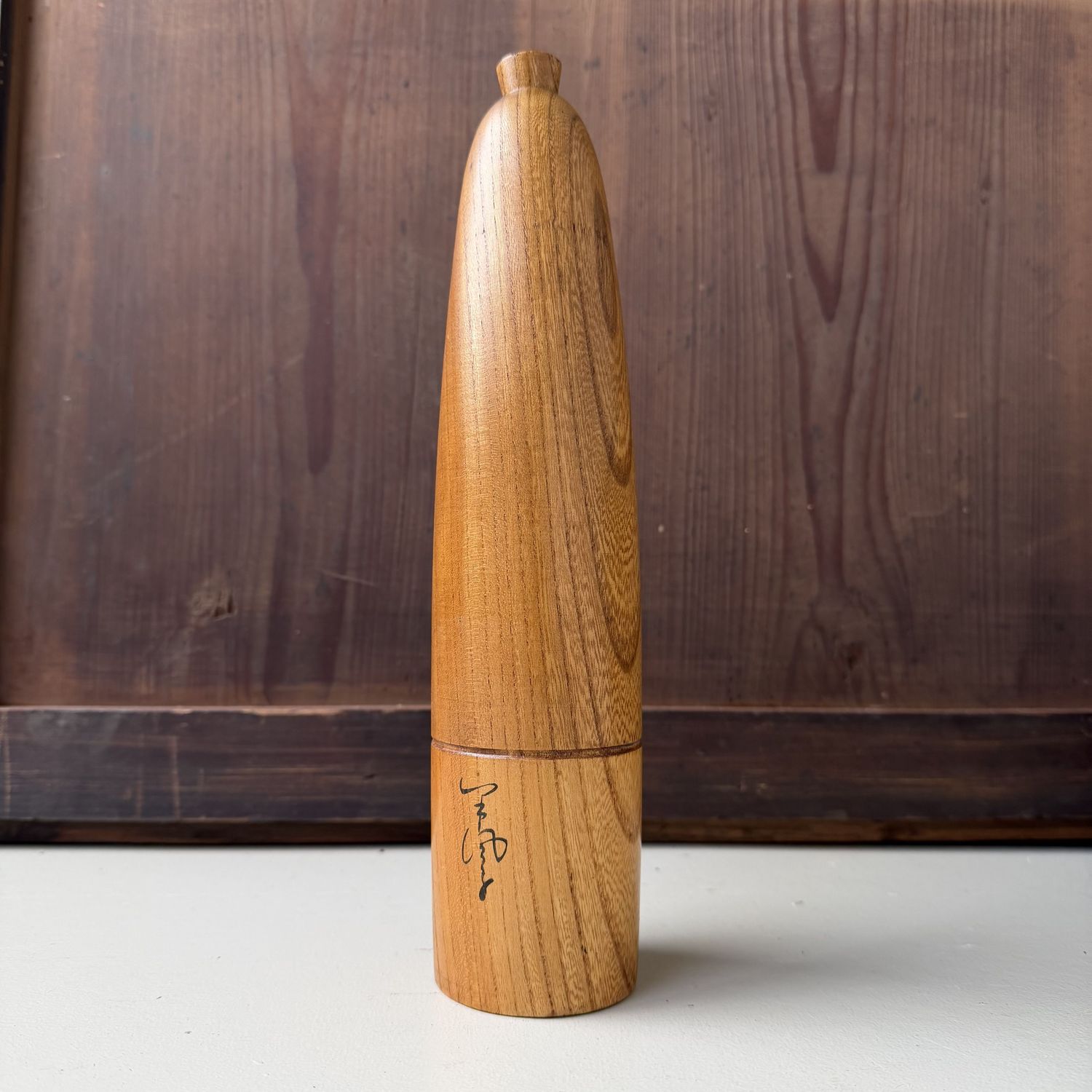 Vintage Japanse Sōsaku Kokeshi door Takanashi Hanpuushi, 1960s