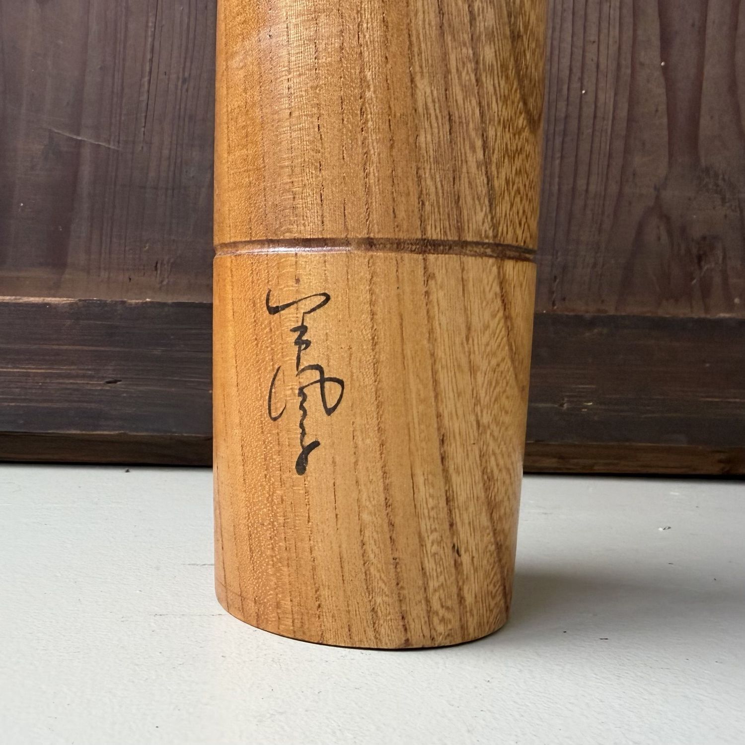 Vintage Japanse Sōsaku Kokeshi door Takanashi Hanpuushi, 1960s