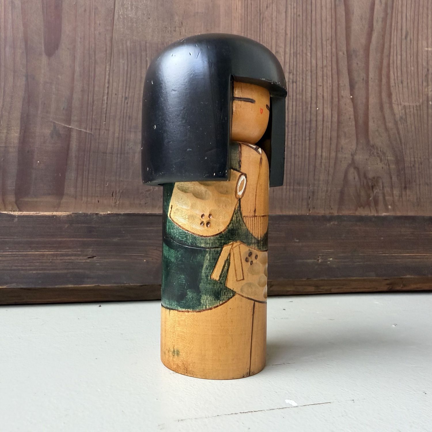 Vintage Japanse Gumma Kokeshi door Kisaku, 1980s