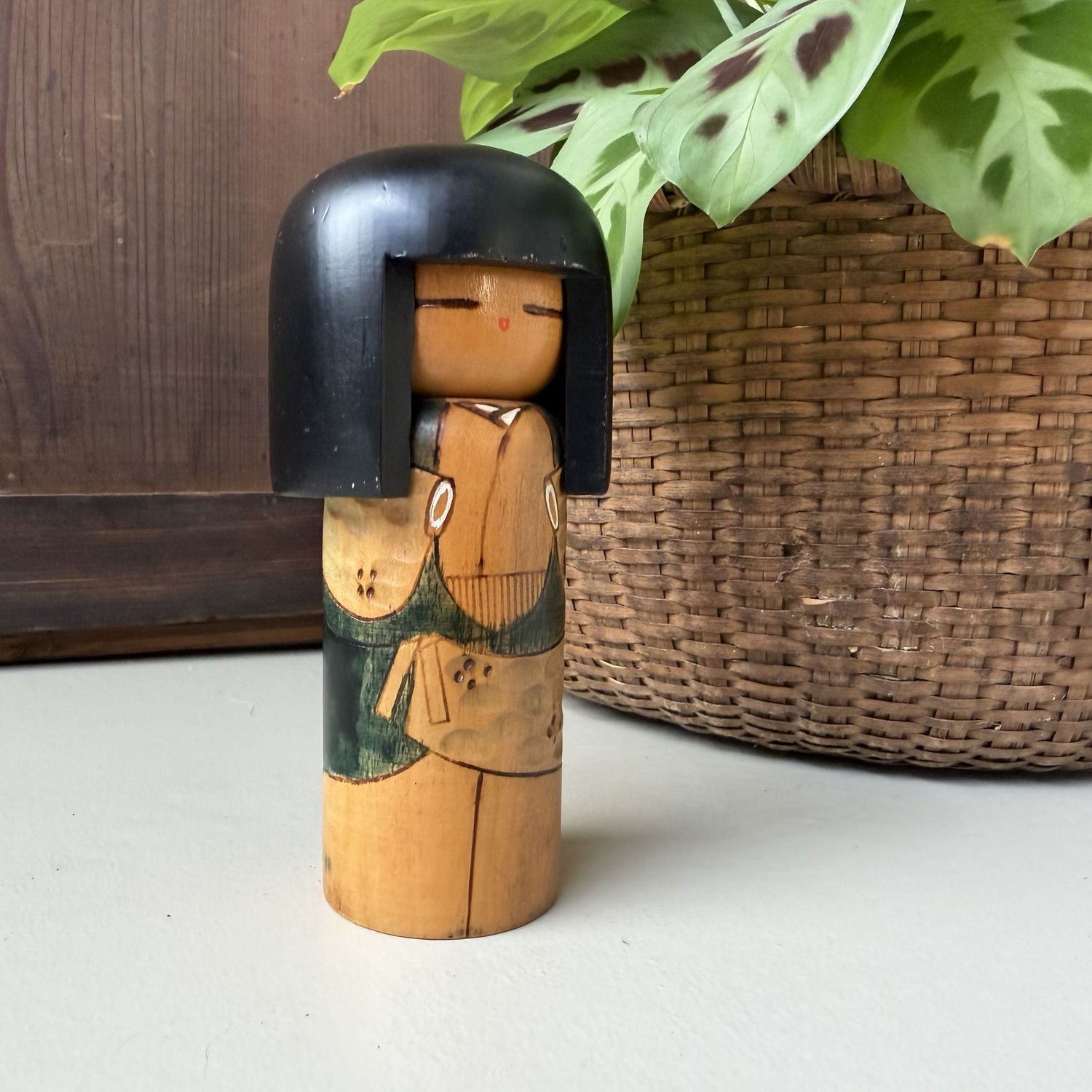Vintage Japanse Gumma Kokeshi door Kisaku, 1980s
