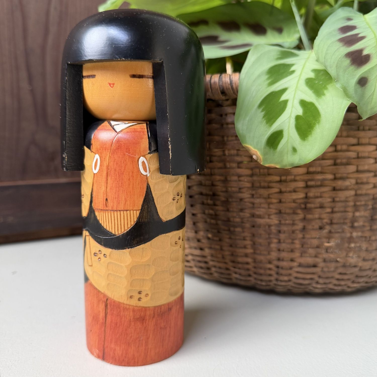 Vintage Japanse Gumma Kokeshi door Kisaku, 1970s