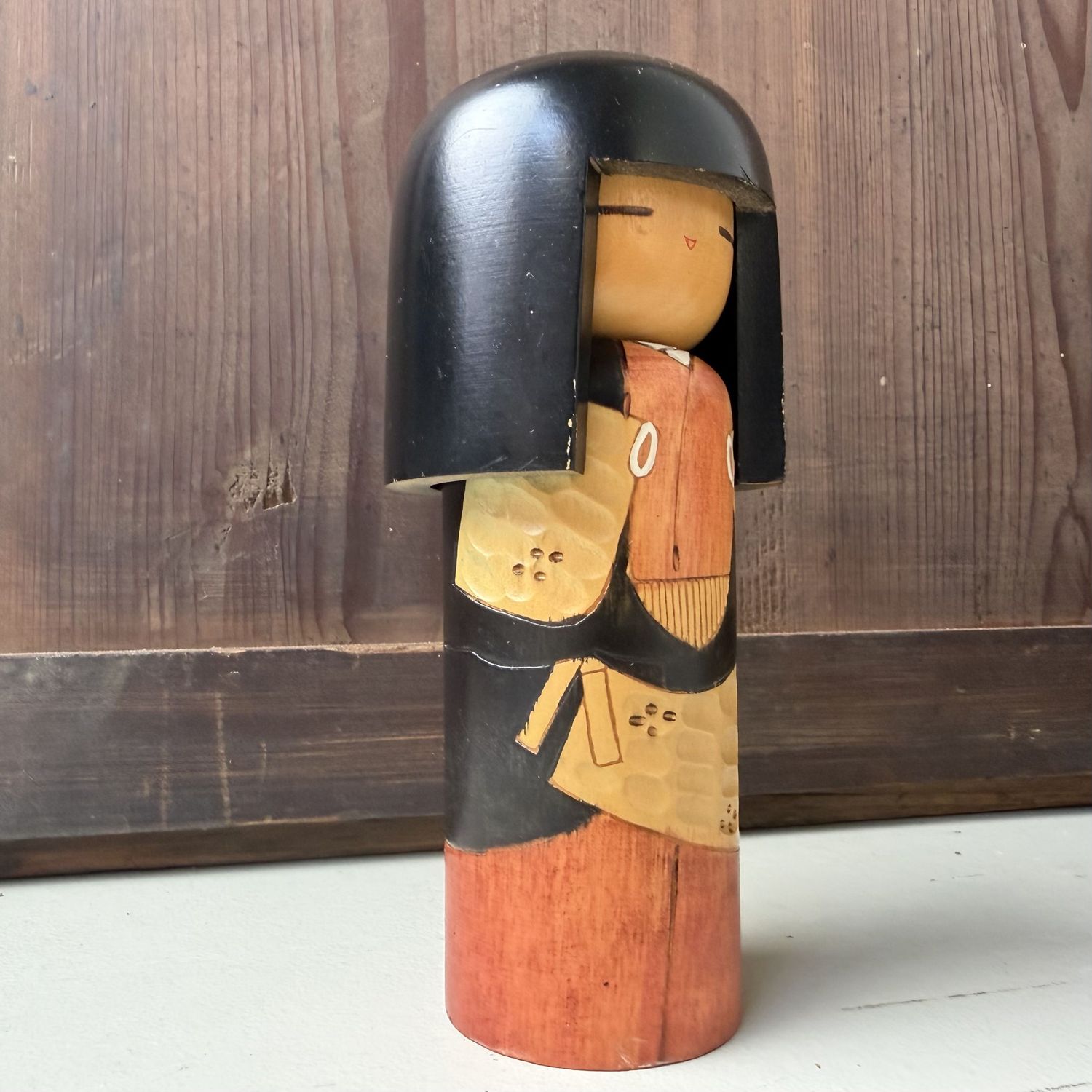 Vintage Japanse Gumma Kokeshi door Kisaku, 1970s