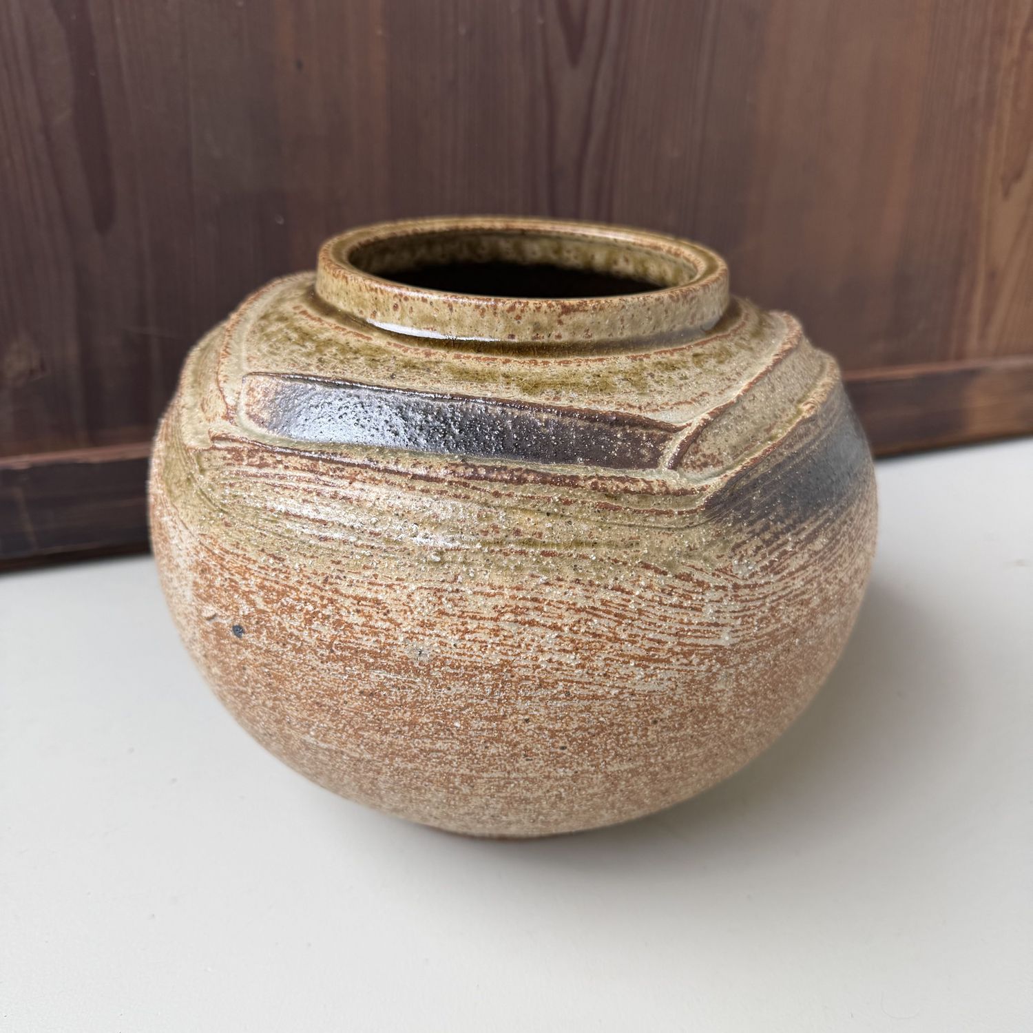 Chikuzen Koishiwara-yaki Ikebana Vase by Yanase San’emon, 1970s